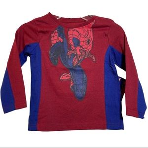 Marvel Spider-Man Kids Long Sleeve Red & Blue Tee Size 4 NWT
